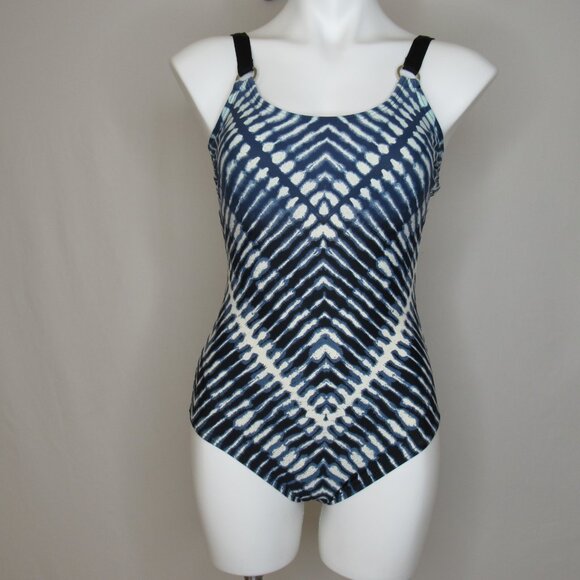 Calvin Klein Blue Starburst Printed Swimsuit One Piece Women's 6 - Picture 6 of 9